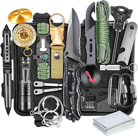 Emergency Survival Gear and Equipment 19 in 1 Survival Kit for Men