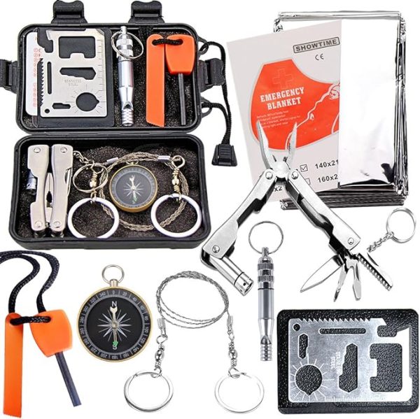 Outdoor Survival Kit Emergency Gear Kit for Camping Hiking Travelling Adventures